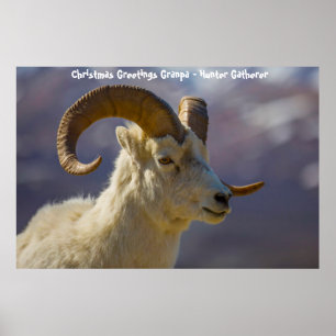 Póster Feliz Navidad Abuelo Cazador Recolector