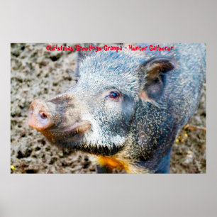 Póster Feliz Navidad Abuelo Cazador Recolector
