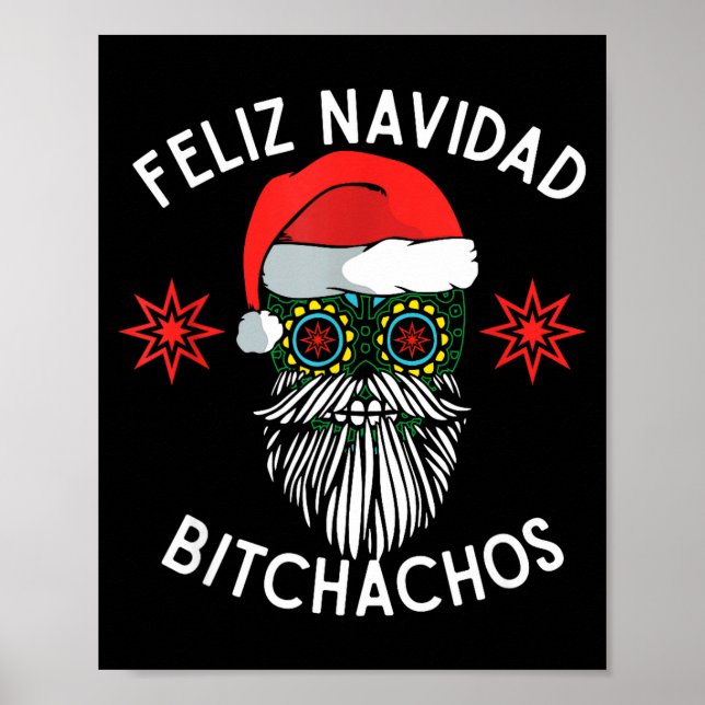 Póster Feliz Navidad Achos Divertida Navidad Española Fel (Frente)