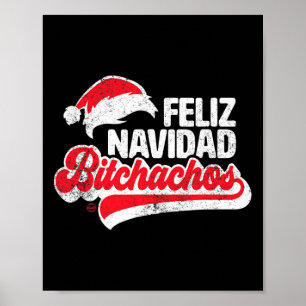 Póster Feliz Navidad Achos Divertido Papá Noel Navidad Es