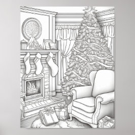 Póster Feliz Navidad Adultos Colores