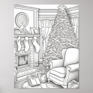Póster Feliz Navidad Adultos Colores