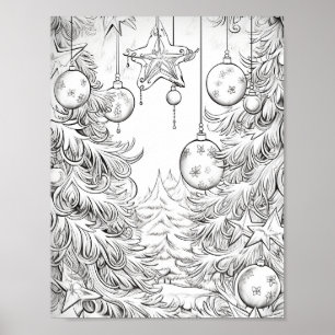 Póster Feliz Navidad Adultos Colores