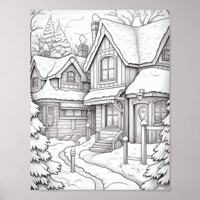 Póster Feliz Navidad Adultos Colores (Frente)