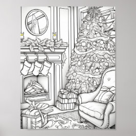 Póster Feliz Navidad Adultos Colores