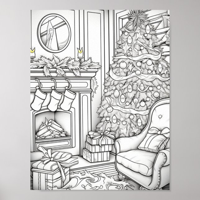 Póster Feliz Navidad Adultos Colores (Frente)