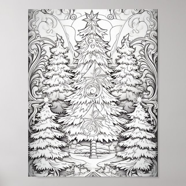 Póster Feliz Navidad Adultos Colores (Frente)