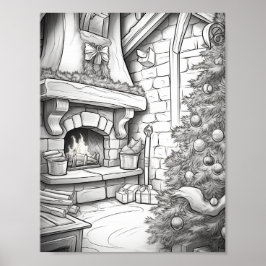 Póster Feliz Navidad Adultos Colores