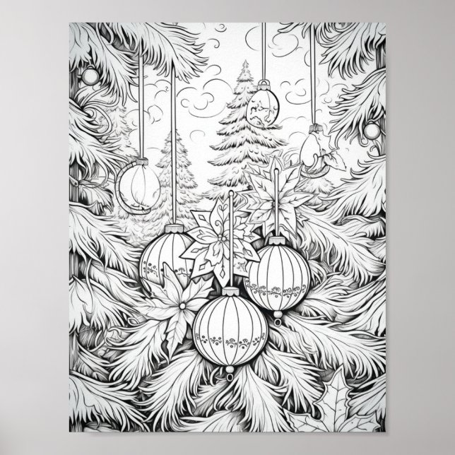 Póster Feliz Navidad Adultos Colores (Frente)