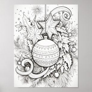 Póster Feliz Navidad Adultos Colores