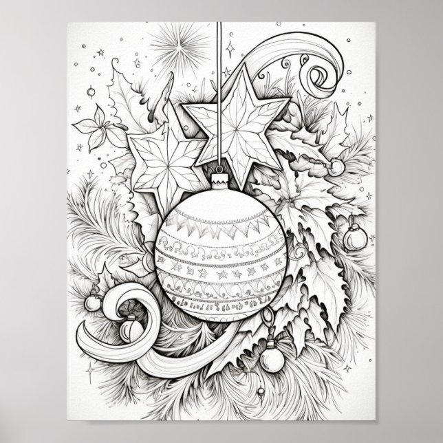 Póster Feliz Navidad Adultos Colores (Frente)