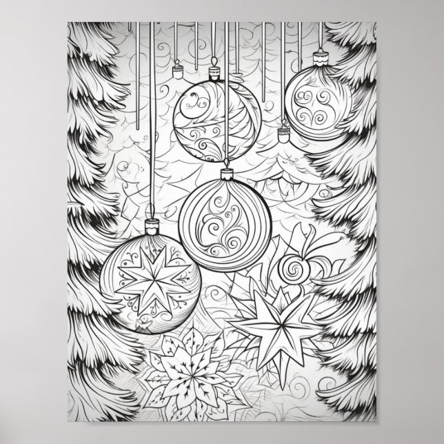Póster Feliz Navidad Adultos Colores (Frente)