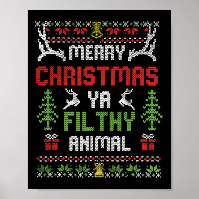 Póster Feliz Navidad Animal Filthy Ya (Frente)