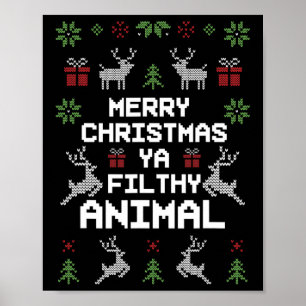 Póster Feliz Navidad Animal Sucio Ya