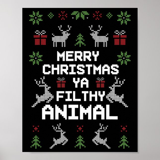 Póster Feliz Navidad Animal Sucio Ya  (Frente)