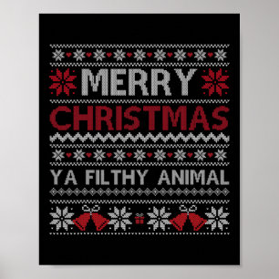 Póster Feliz Navidad Animal Sucio Ya Feo Estilo Navidad