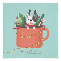 Feliz Navidad: Arte de Ilustracion de perro