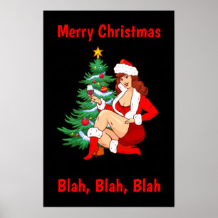 Póster Feliz Navidad Blah, Blah, Blah - Funny Navidades