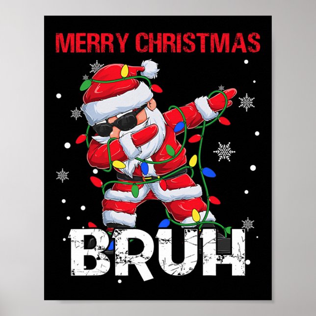 Póster Feliz Navidad Bruh Dabbing Santa Boys Niños Navida (Frente)