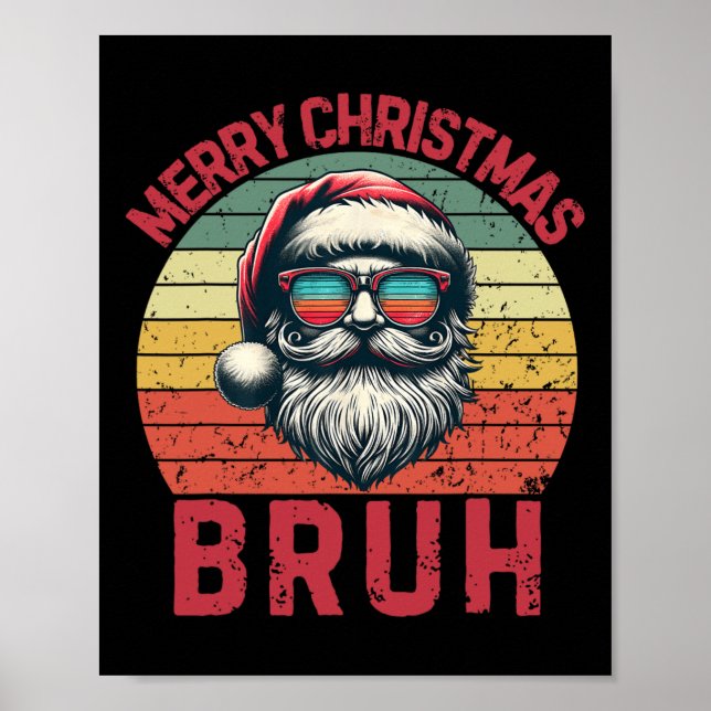 Póster Feliz Navidad Bruh Guay Santa Boys Niños Xmas Paj (Frente)