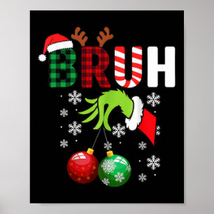 Póster Feliz Navidad Bruh Niños adolescentes Humor divert