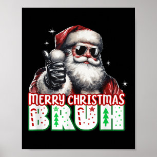 Póster Feliz Navidad Bruh Pulgar Arriba Tranquilo Santa C
