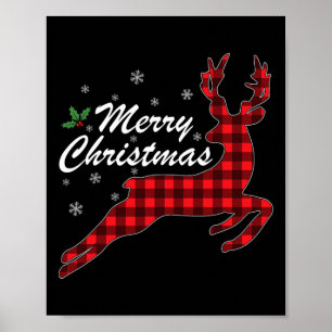 Póster Feliz Navidad Búfalo Tapado de Navidad Deer Hombre