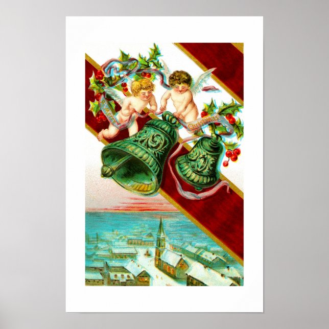 Póster Feliz Navidad, cantos y campanas (Frente)
