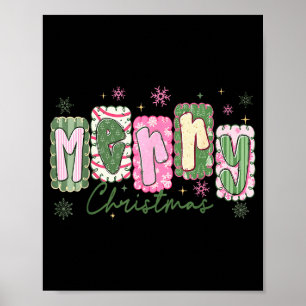 Póster Feliz Navidad Chica Preparada Mujer Niños Navidad