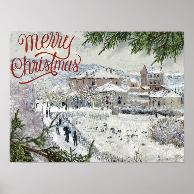 Póster Feliz Navidad. Claude Monet Poster (Frente)