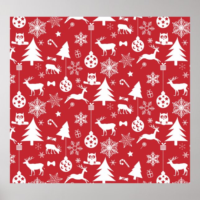 Póster Feliz Navidad: Colección de Vintage Roja (Frente)