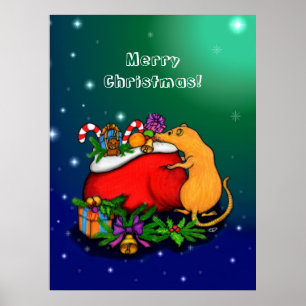 Póster Feliz Navidad con el Príncipe Rata
