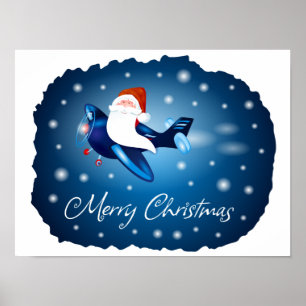Póster Feliz Navidad con Santa