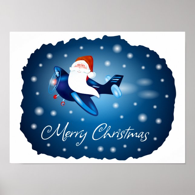 Póster Feliz Navidad con Santa (Frente)