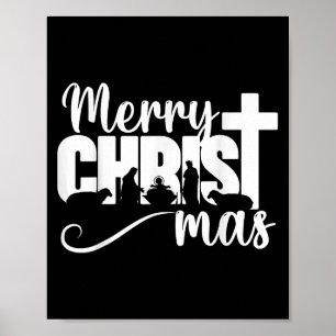 Póster Feliz Navidad Cristiano Navidad Jesucristo Navidad