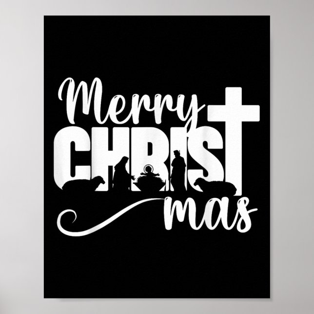 Póster Feliz Navidad Cristiano Navidad Jesucristo Navidad (Frente)