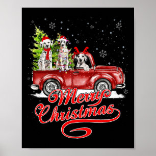 Póster Feliz Navidad Dalmatian Perro Enamorado de los ren