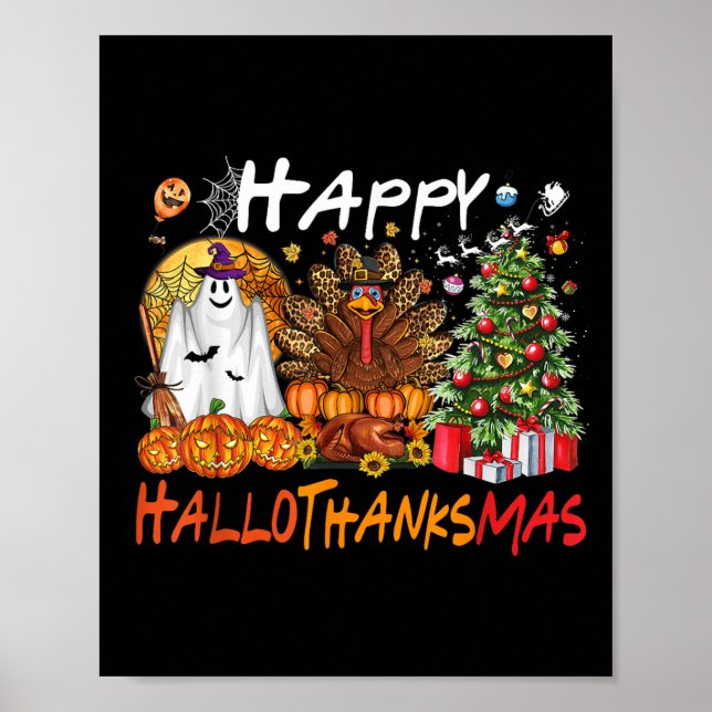 Póster Feliz Navidad de otoño de Halloween Fam (Frente)