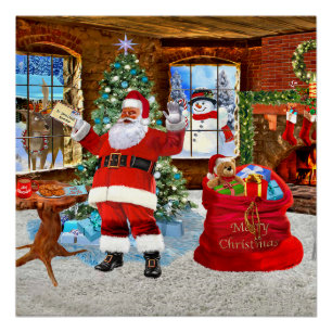 Póster Feliz Navidad de Santa Claus