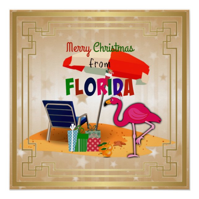 Póster Feliz Navidad desde Florida (Anverso)
