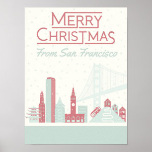 Póster Feliz Navidad desde San Francisco