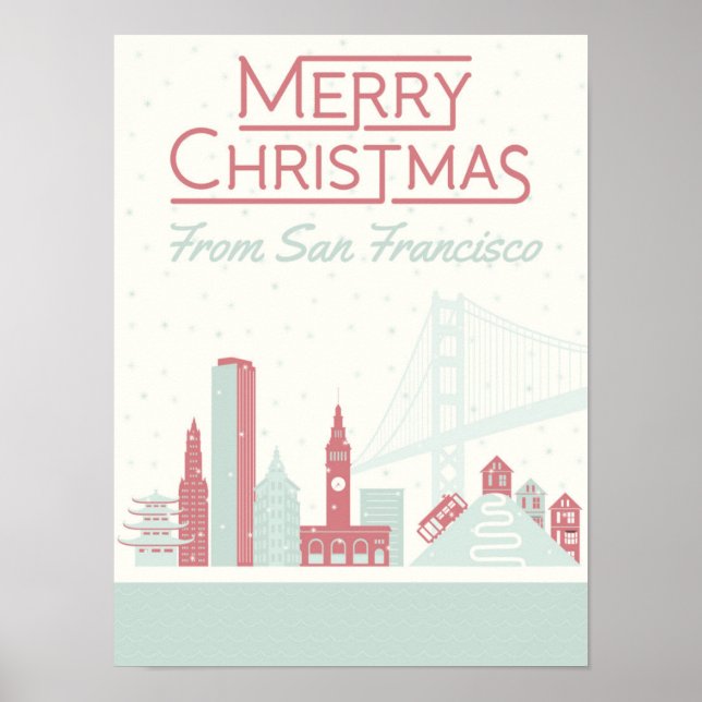 Póster Feliz Navidad desde San Francisco (Frente)