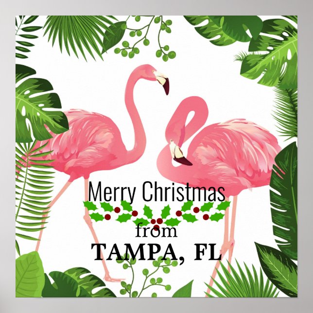Póster Feliz Navidad desde Tampa, FL (Frente)