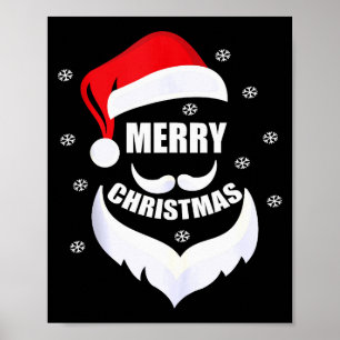 Póster Feliz Navidad -divertido Santa Claus Padre Navidad