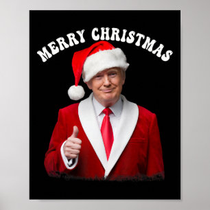 Póster Feliz Navidad Donald Trump Papá Noel Navidad Ugl