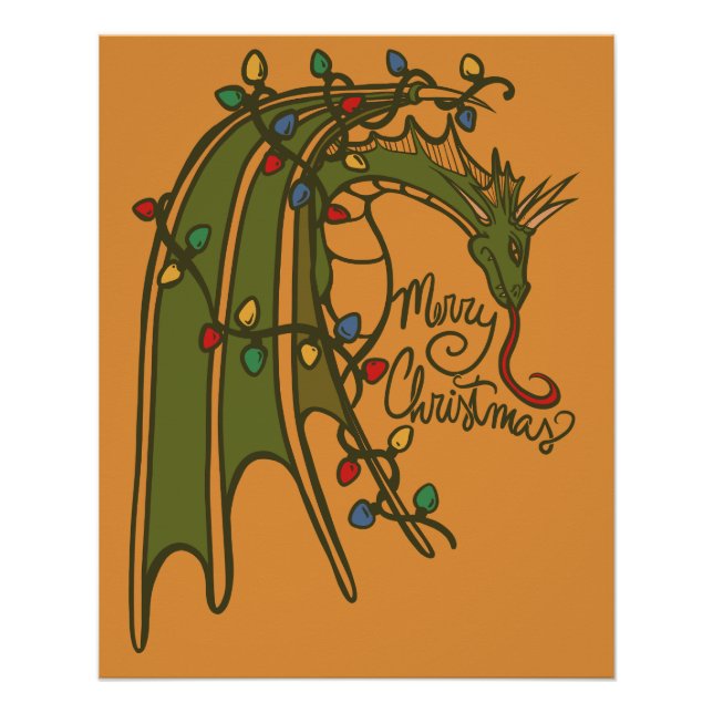 Póster Feliz Navidad Dragón Geeks Fiestas (Anverso)