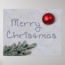 Póster Feliz Navidad escrito en la Nieve