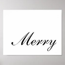 Póster Feliz Navidad Escritura Elegante