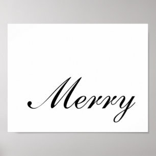 Póster Feliz Navidad Escritura Elegante