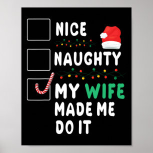 Póster Feliz Navidad Esposo Naughty Mi Esposa Hizo